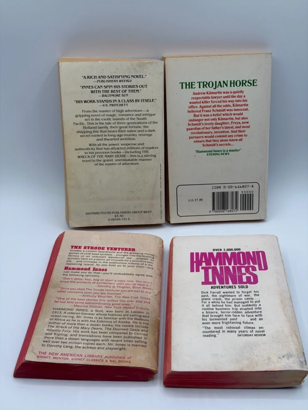 Lot of 4 Hammond Innes Various Paperback Books - Trojan Horse/Angry/Strode/Seal
